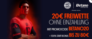 Betano Banner 20€ Gratiswette