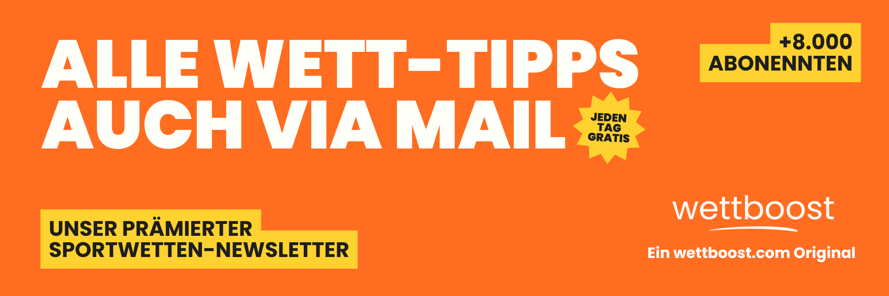 Wettboost Newsletter Banner