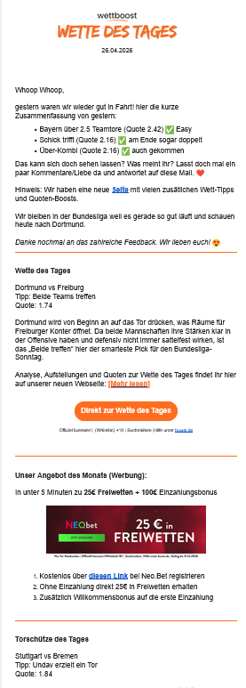Newsletter Beispiel