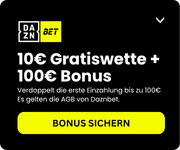 Daznbet 10€ Gratiswette plus Bonus